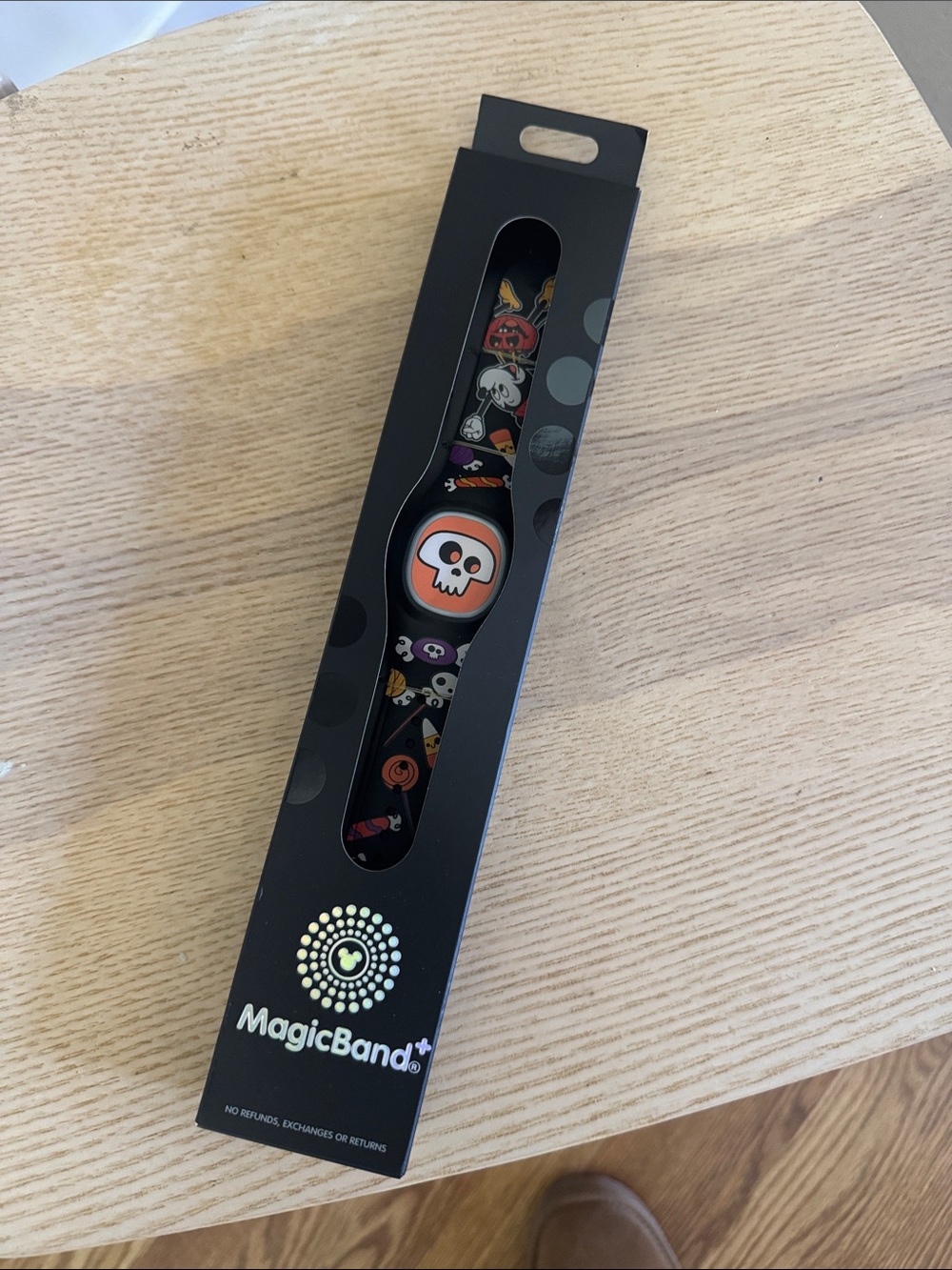 Disney MagicBand Black Orange Purple Halloween Skull Design